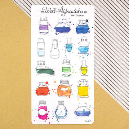Inky Dreams Ink Bottle Sticker Sheet (24-013)