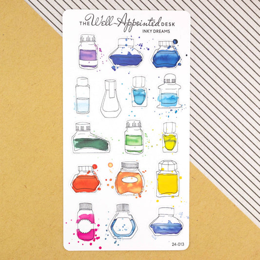 Inky Dreams Ink Bottle Sticker Sheet (24-013)