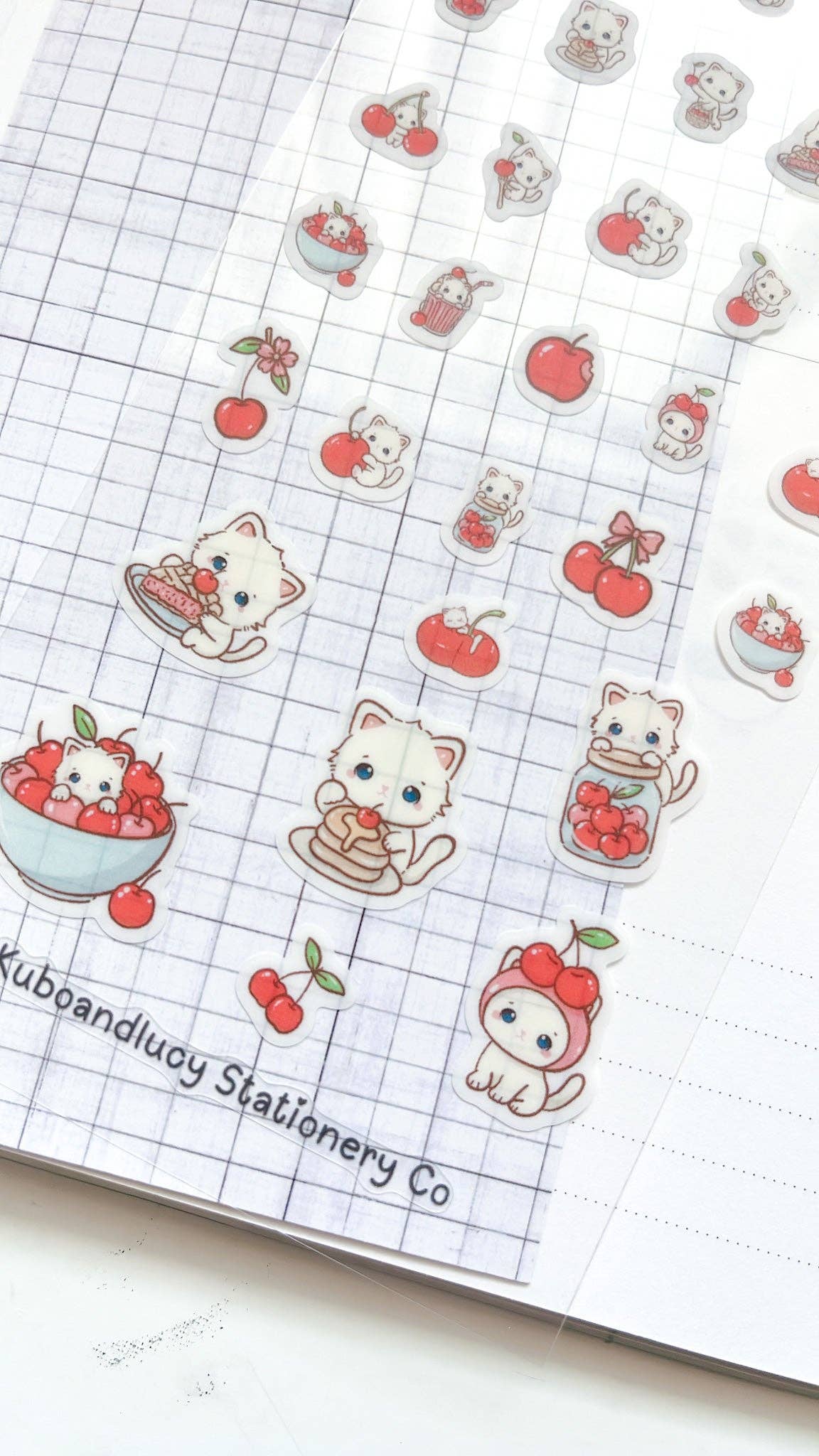 Kuboandlucy Stationery Co | Cherries Clear Sticker Sheet