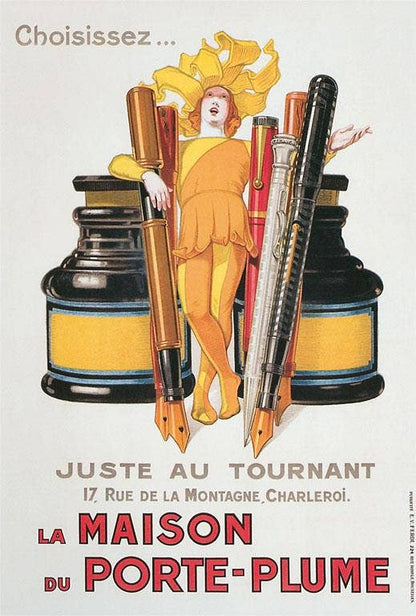 Postcard LT-204 Tiny Jester with French Fountain Pens