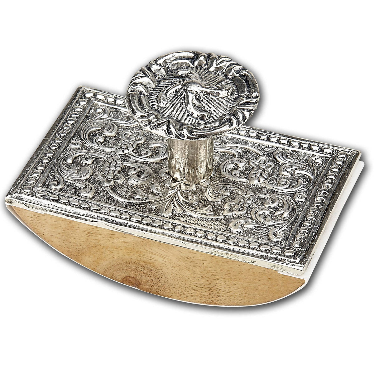 Metal & Wood Ink Blotter - Silver