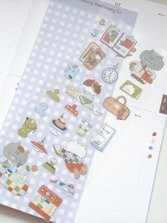 Kuboandlucy x Idiot Sandwich | Cafe Journaling Sticker Sheet