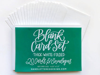 Blank Card Set - 20 Cards and Envelopes Size A2