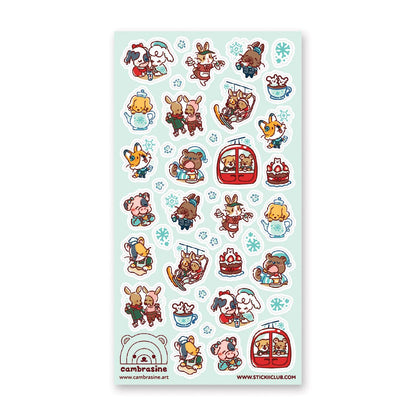 Kawaii Wintertime Sticker Sheet