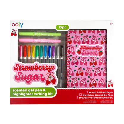 Strawberry Sugar: Scented Gel Pen & Highlighter Writing Kit
