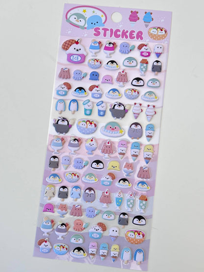 Tiny Animal Puffy Assorted Stickers