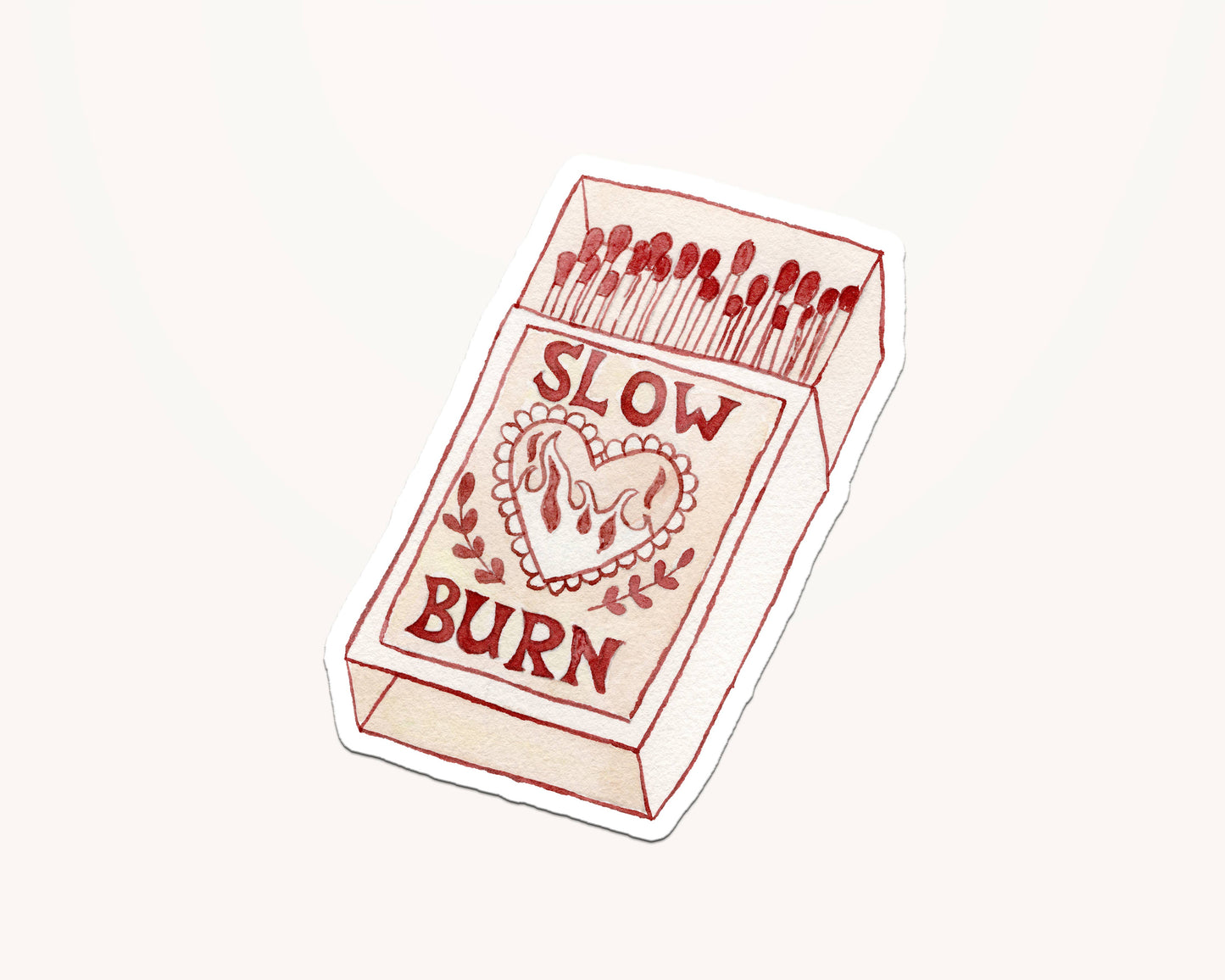 Slow Burn Matchbox Vinyl Sticker, Bookish Tropes
