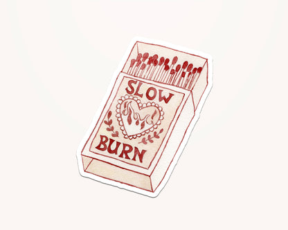 Slow Burn Matchbox Vinyl Sticker, Bookish Tropes