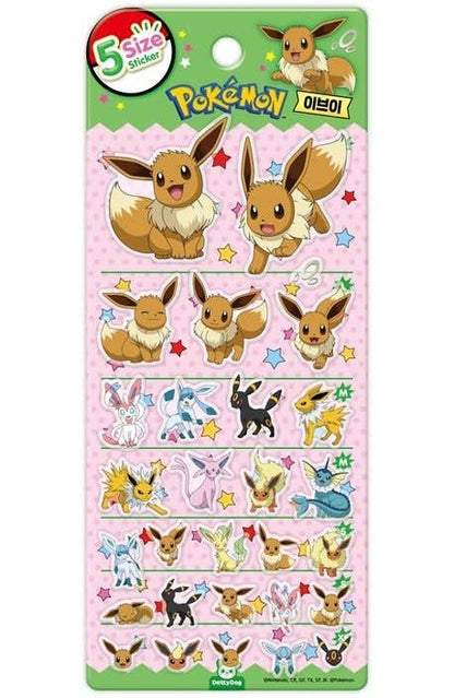 Pokemon 5 Size Sticker Sheet (Official Licensed)