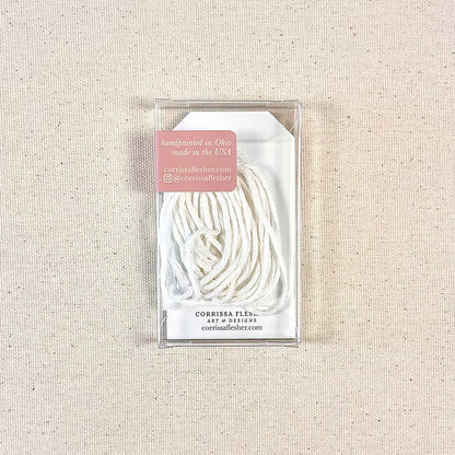 Boxed Christmas gift tag set with included white string