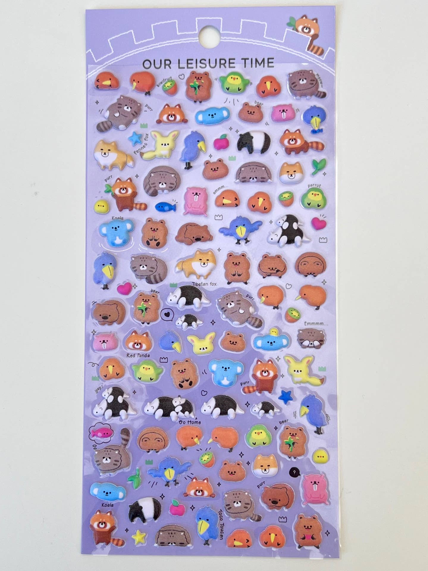 Tiny Animal Food Court Puffy Assorted Stickers