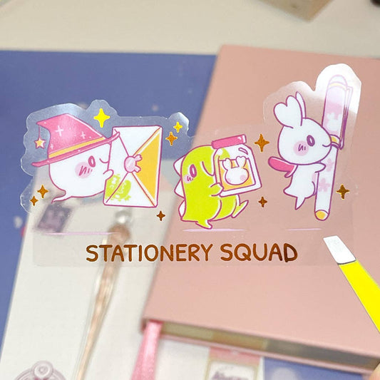 Stationery Squad Clear Sticker