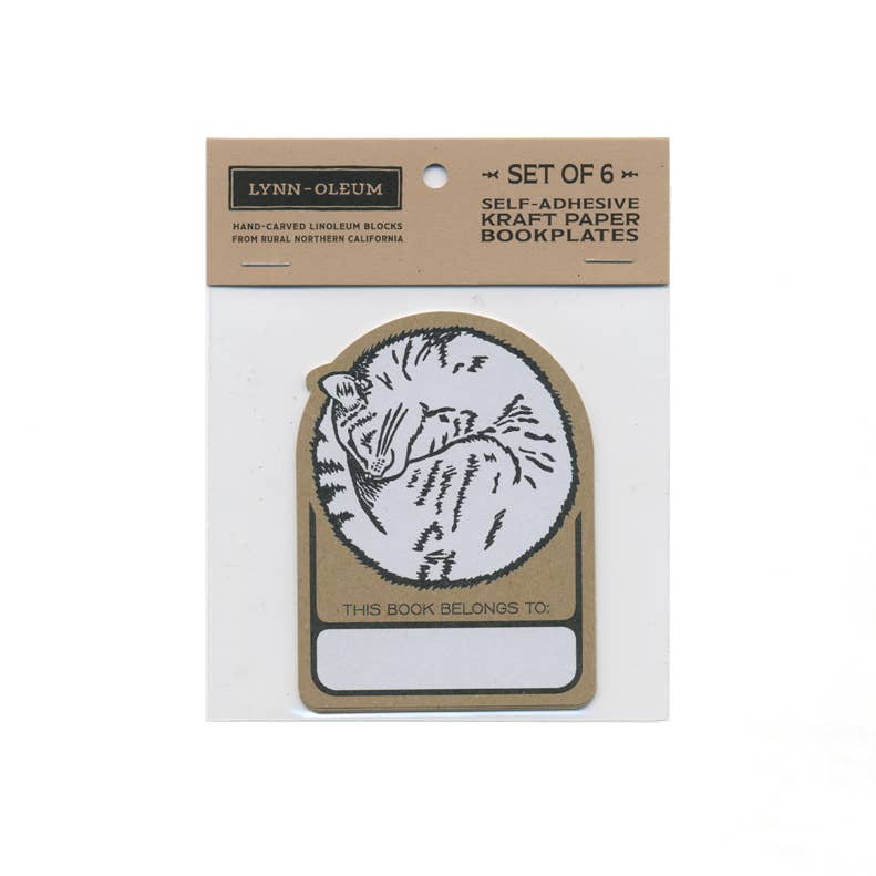 Bookplate Sticker Pack of 6 - CAT