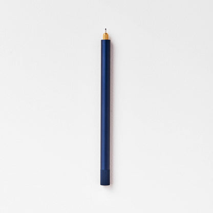 Midnight blue refillable multi-tip pen with capped end and gold writing tip