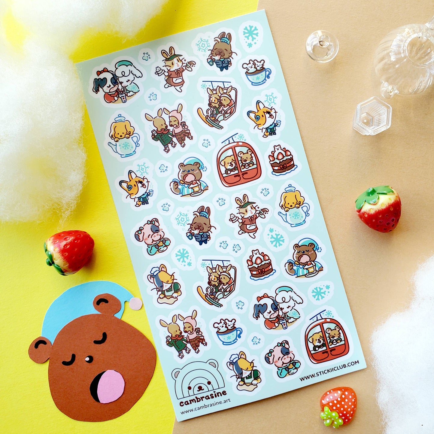 Kawaii Wintertime Sticker Sheet