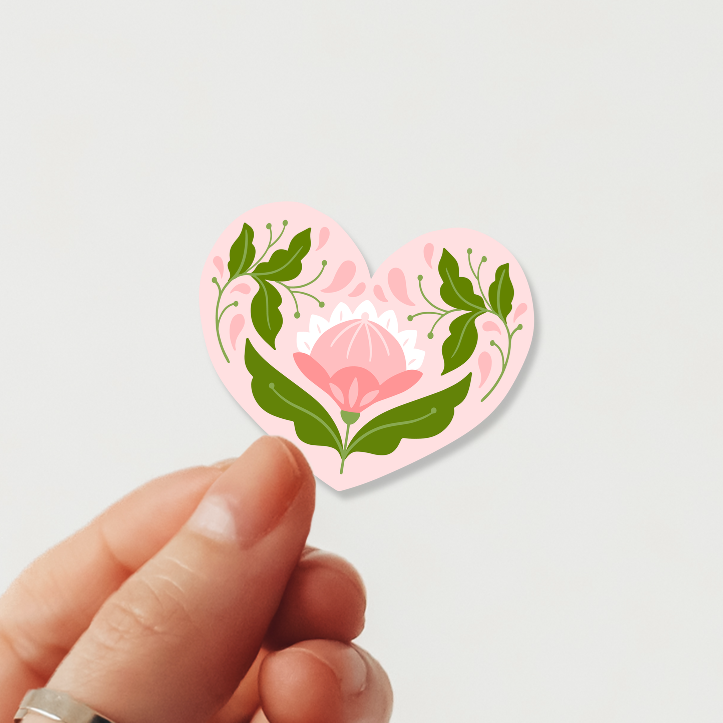 Floral Heart Waterproof Vinyl Sticker | Valentine's Day