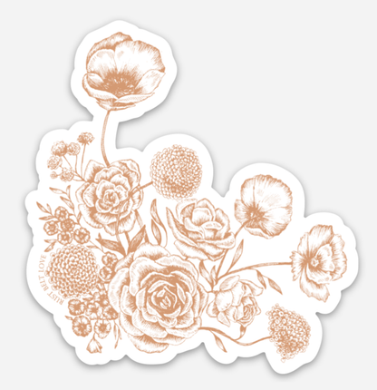 Burnt Orange Flower Sticker – 3”