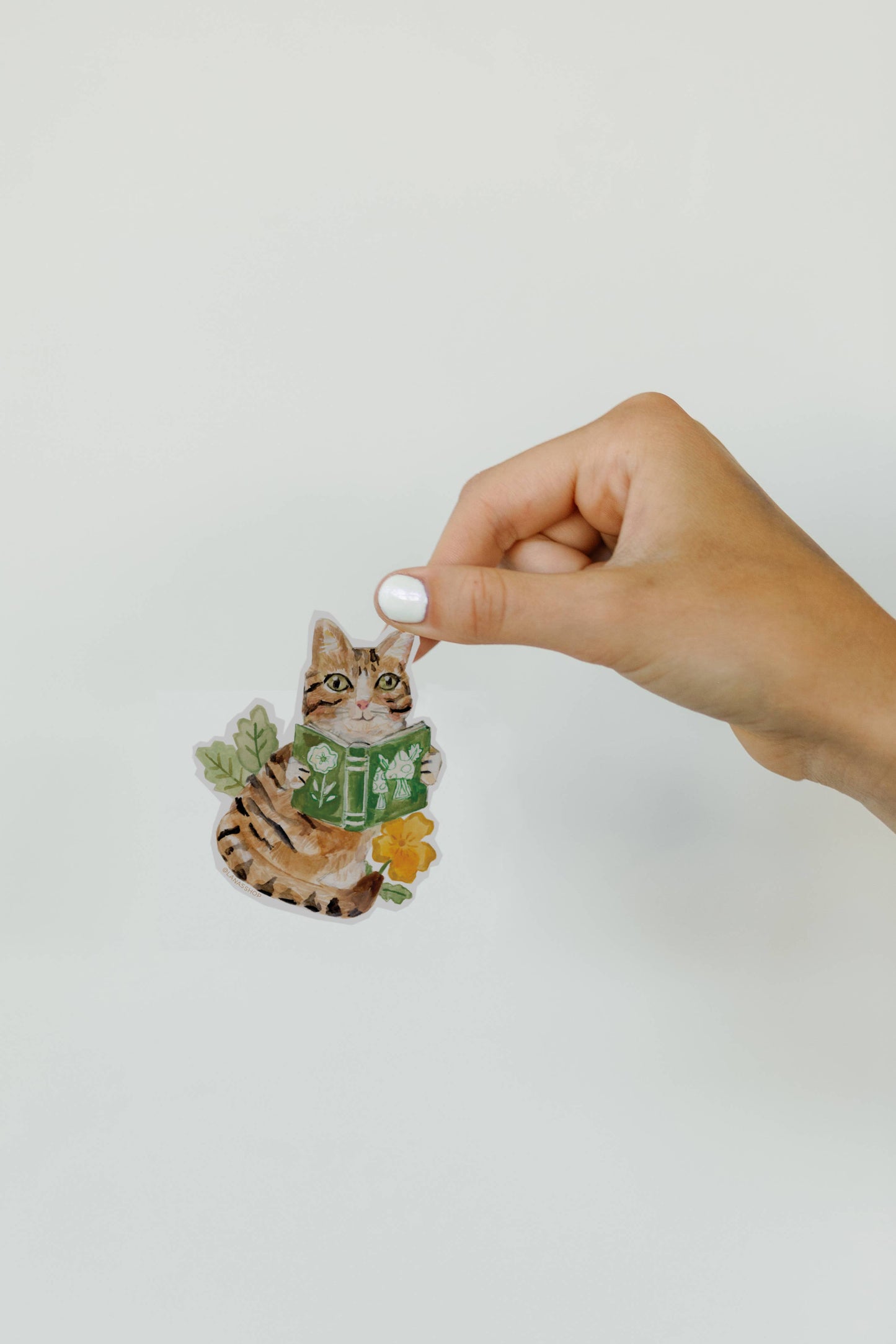 Reading Cat Sticker