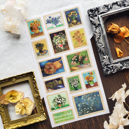 Van Gogh's Flowers Sticker Sheet