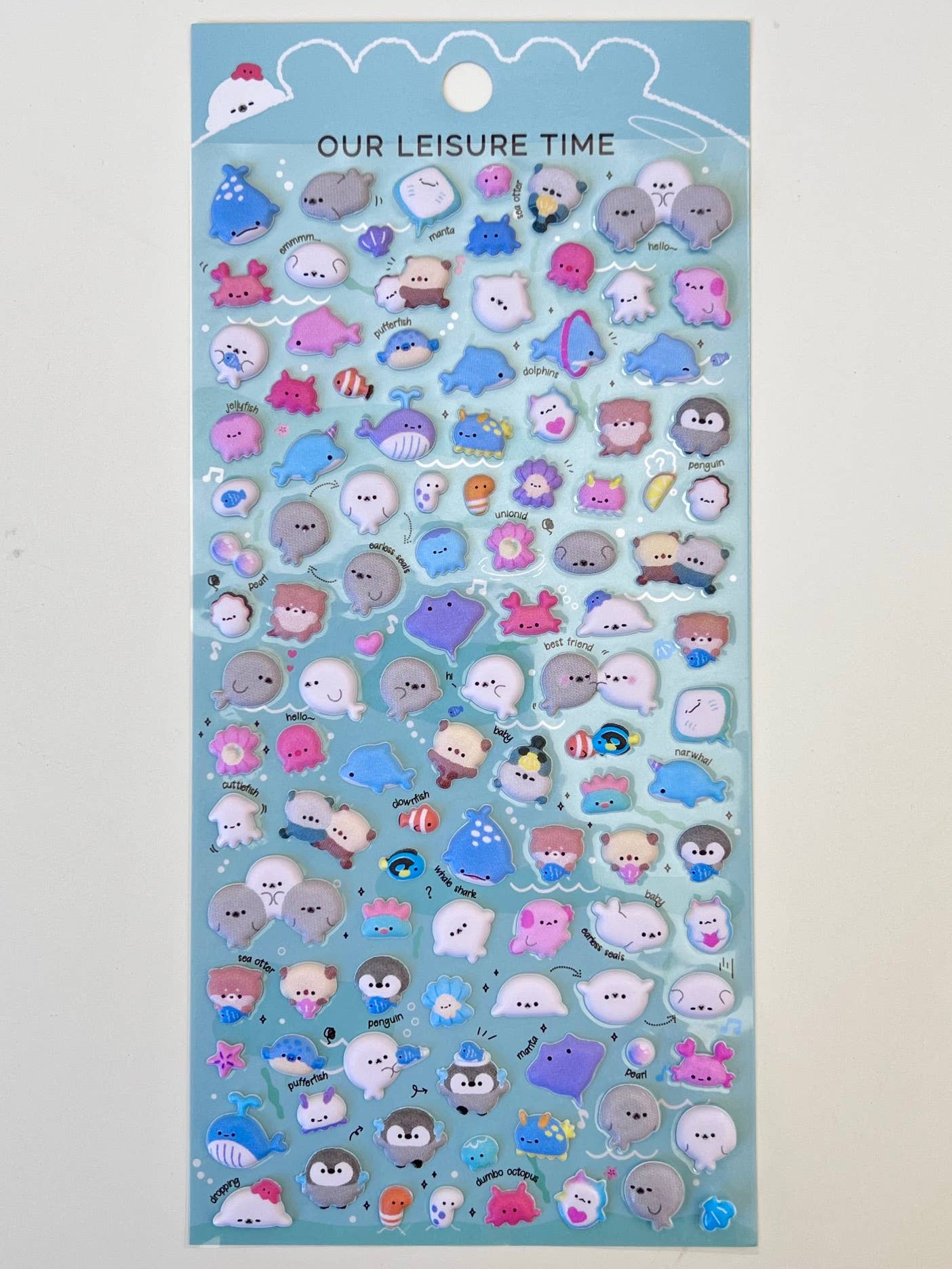 Tiny Animal Food Court Puffy Assorted Stickers