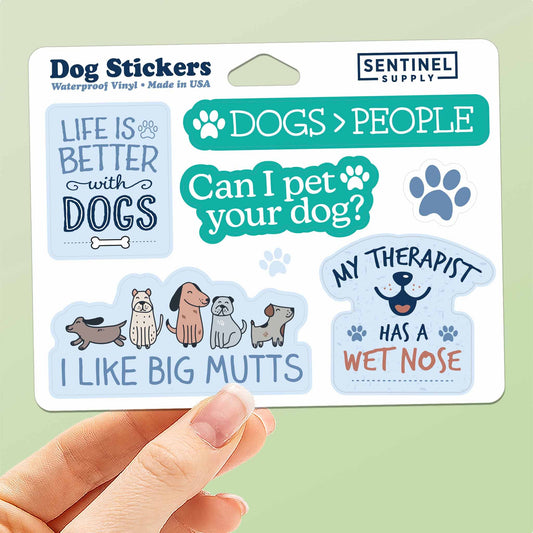 Dog Sticker Sheet - Set of 6 Mini Pet Decals w/ Hanger