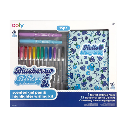 Blueberry Bliss: Scented Gel Pen & Highlighter Writing Kit