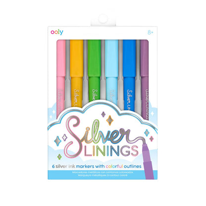 Silver Linings: Colorful Outline Markers (Set of 6)
