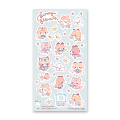 Sparkly Foxy Friends Sticker Sheet