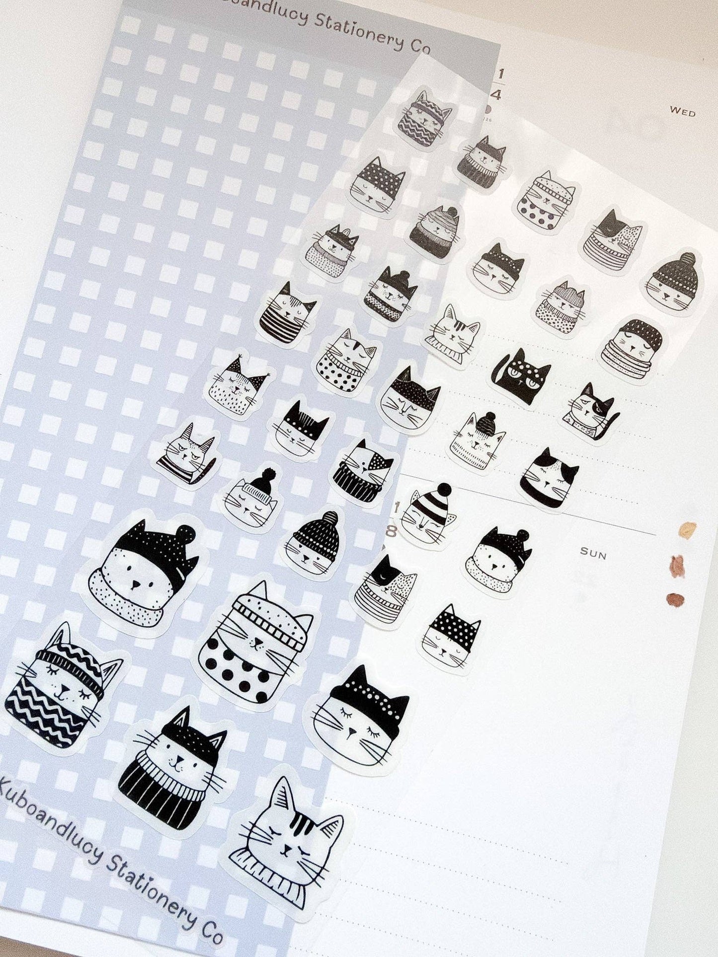 Kuboandlucy Stationery Co | Winter Cats Sticker Sheet