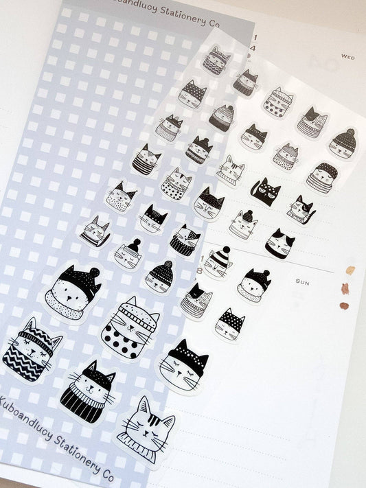 Kuboandlucy Stationery Co | Winter Cats Sticker Sheet