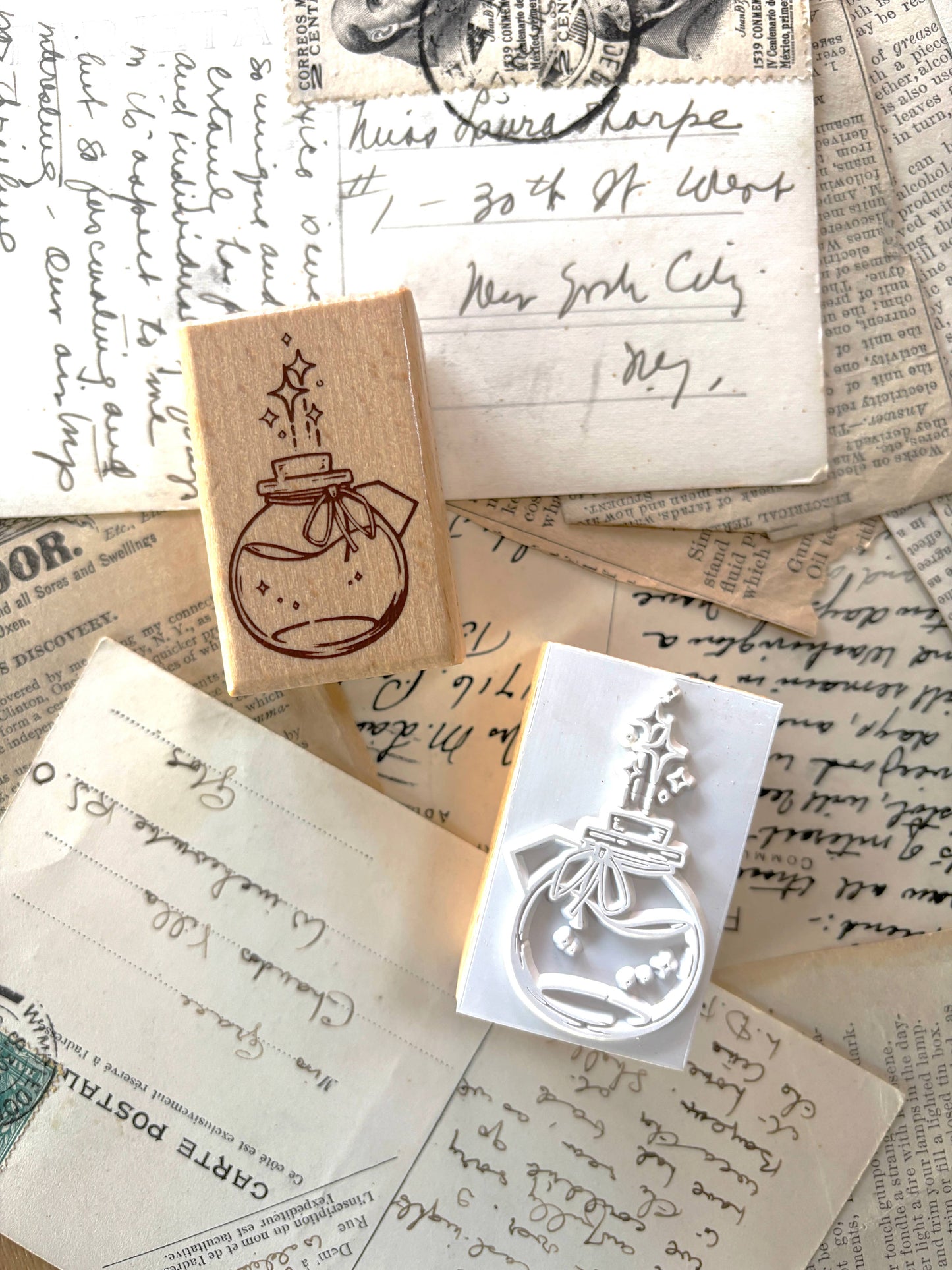 Potion ink bottle rubber stamp