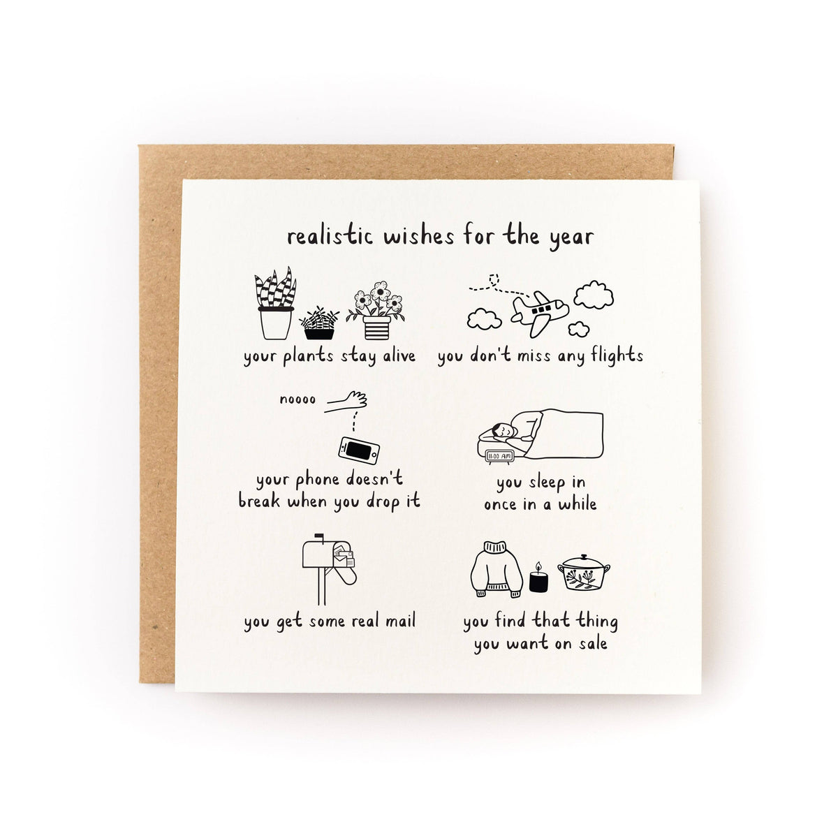 Realistic Wishes for the Year Card - Letterpress Printed