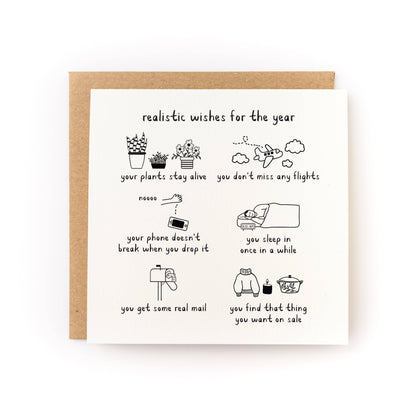 Realistic Wishes for the Year Card - Letterpress Printed