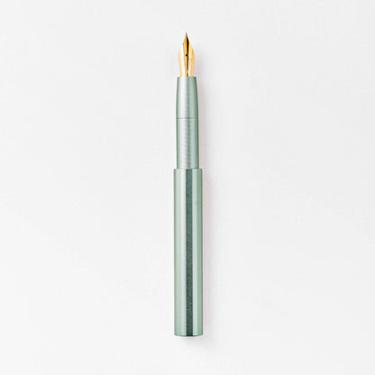 Seafoam fountain pen with gold nib and translucent mint barrel