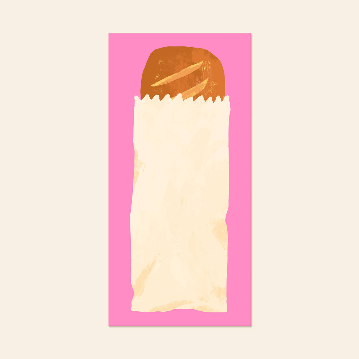 Bread grocery list notepad with a loaf illustration on a pink cover