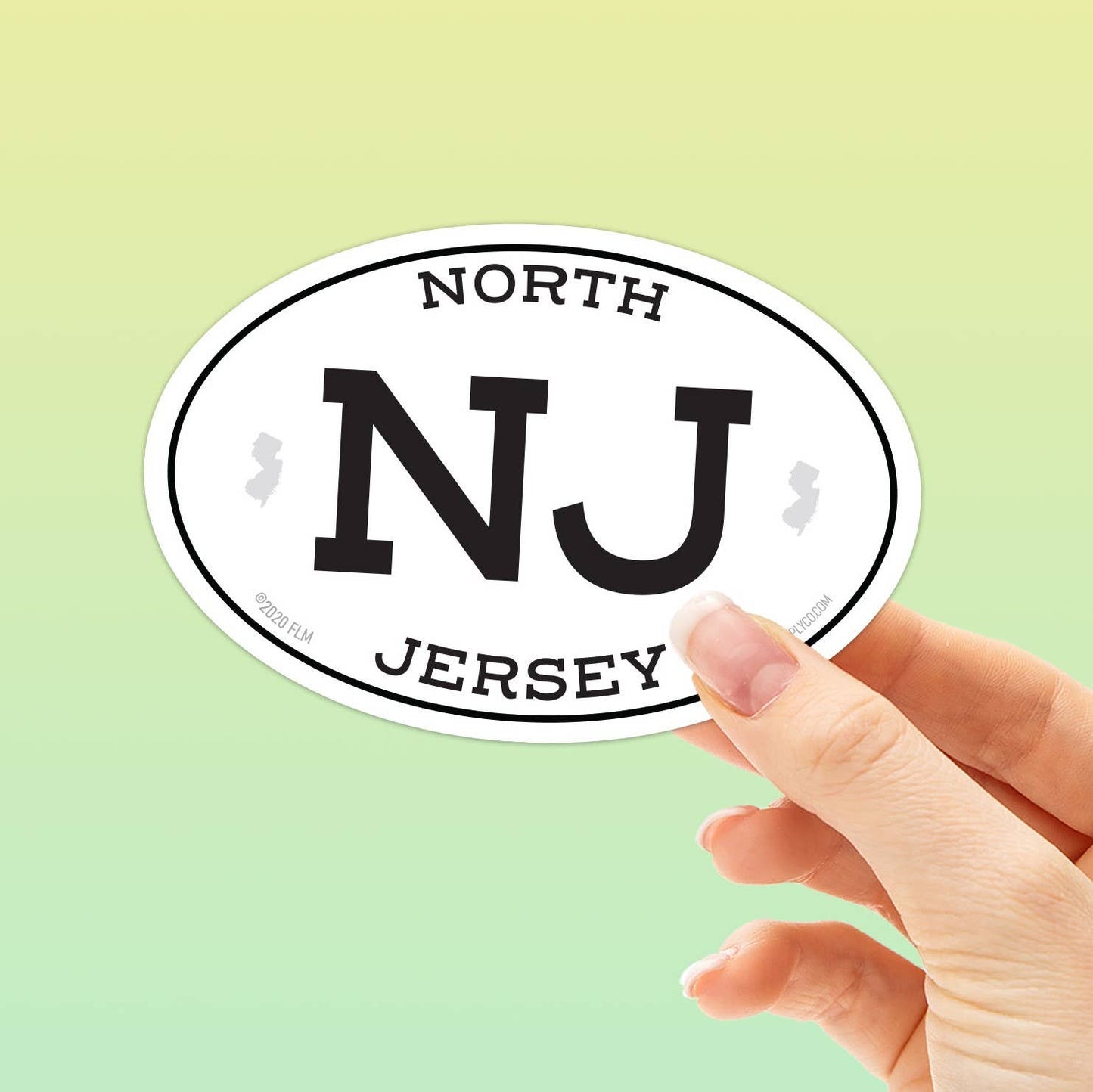 North Jersey NJ Classic White Oval New Jersey Stickers