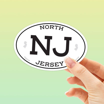 North Jersey NJ Classic White Oval New Jersey Stickers
