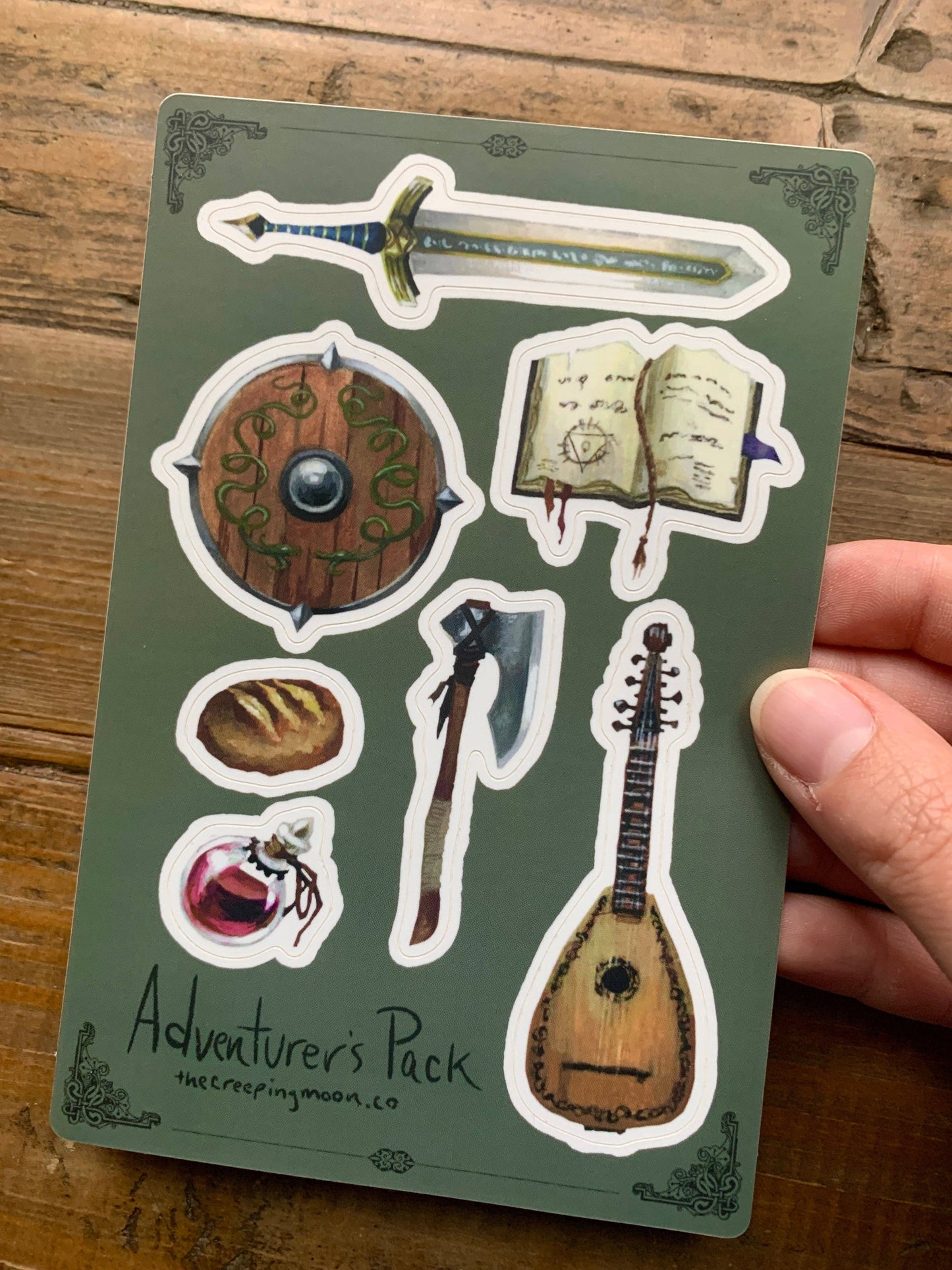 Adventurer's pack vinyl sticker sheet