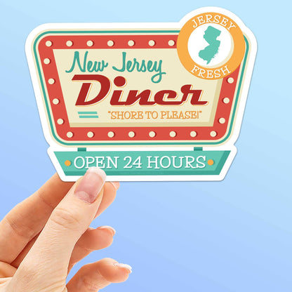 New Jersey Diner Sticker - Retro NJ Decals for Hydroflask