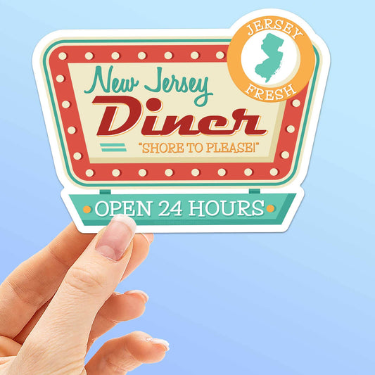 New Jersey Diner Sticker - Retro NJ Decals for Hydroflask