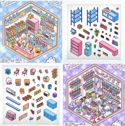 3D Diorama Stores Stickers