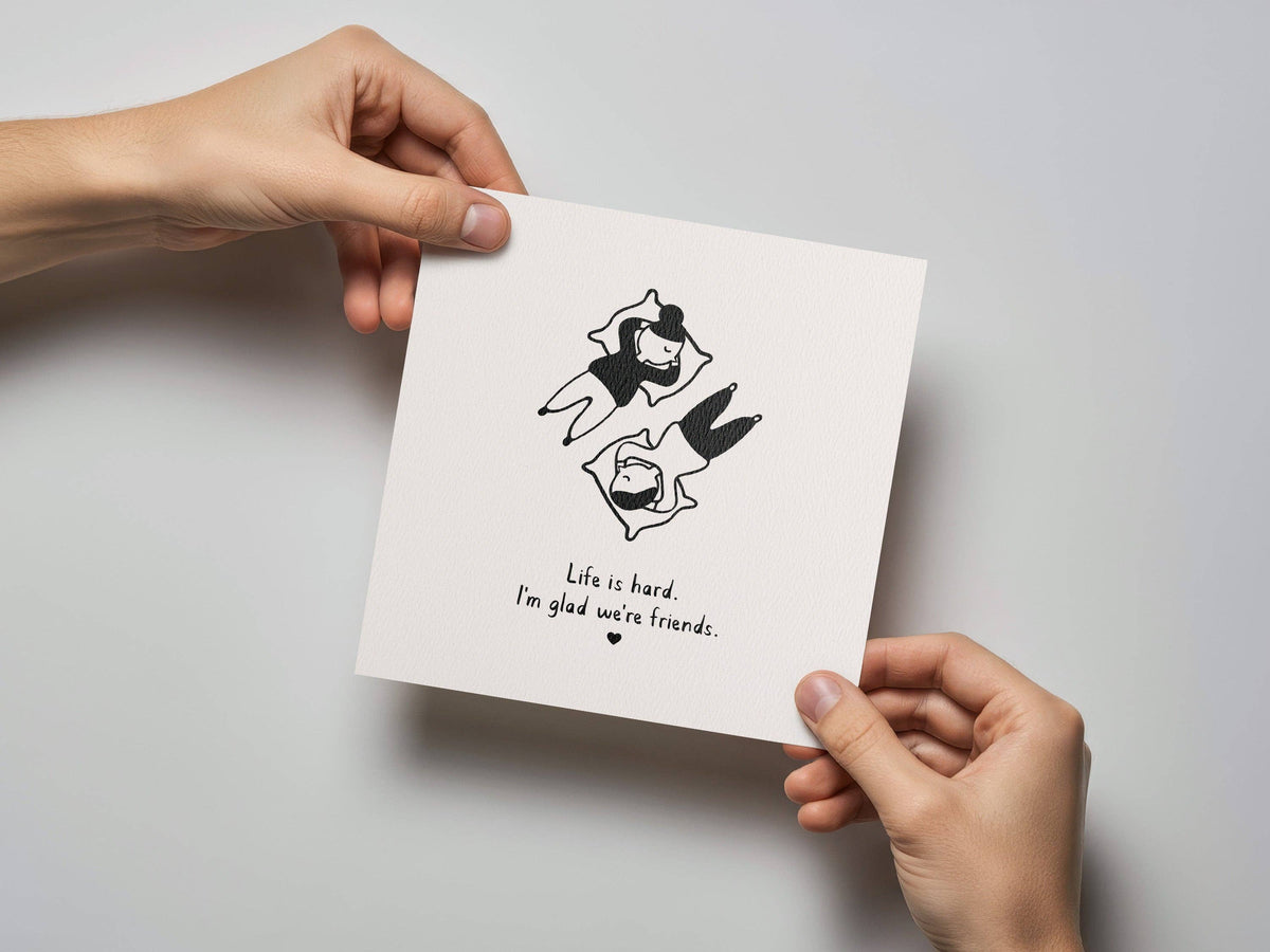 I'm Glad We're Friends Friendship Card - Letterpress Printed