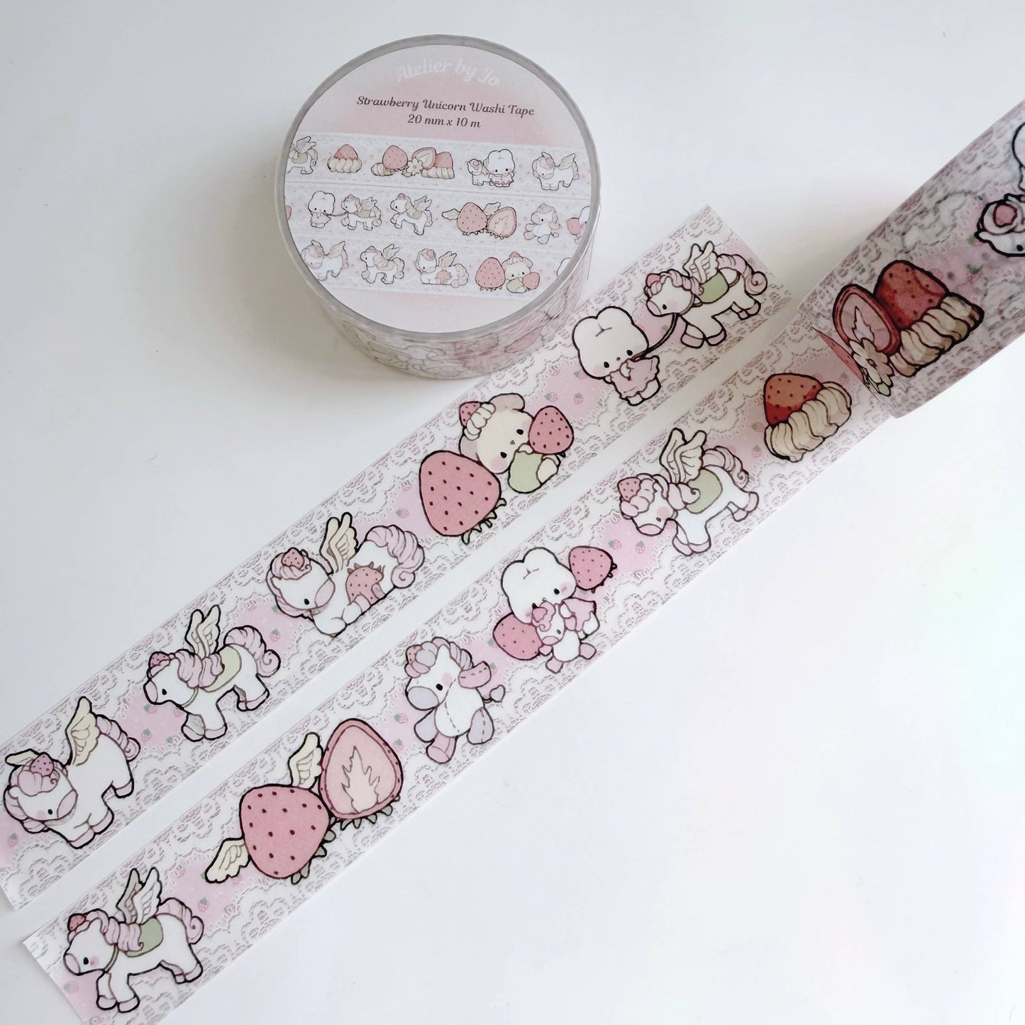 Strawberries and Cream Unicorn Washi Tape