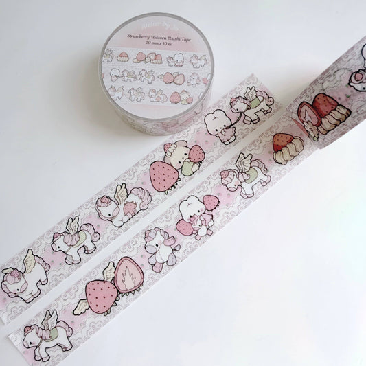 Strawberries and Cream Unicorn Washi Tape