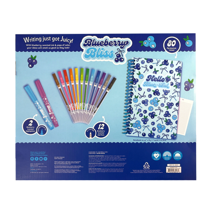 Blueberry Bliss: Scented Gel Pen & Highlighter Writing Kit