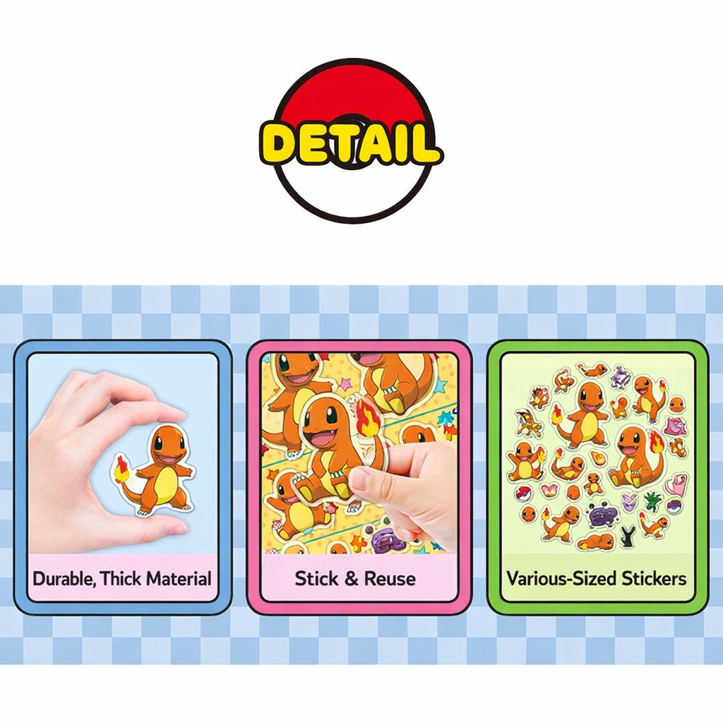Pokemon 5 Size Sticker Sheet (Official Licensed)