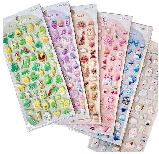 Kawaii Puffy Assorted Stickers