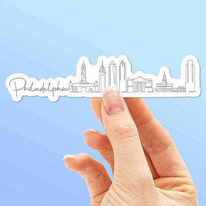 Philadelphia Skyline Line Art Sticker