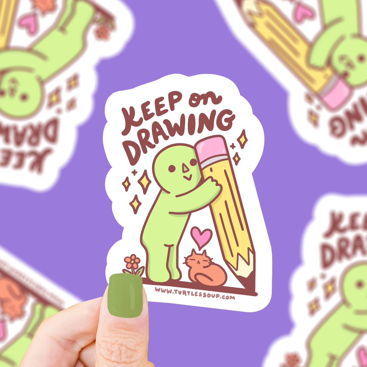 Keep On Drawing Artist Art Illustration Vinyl Sticker