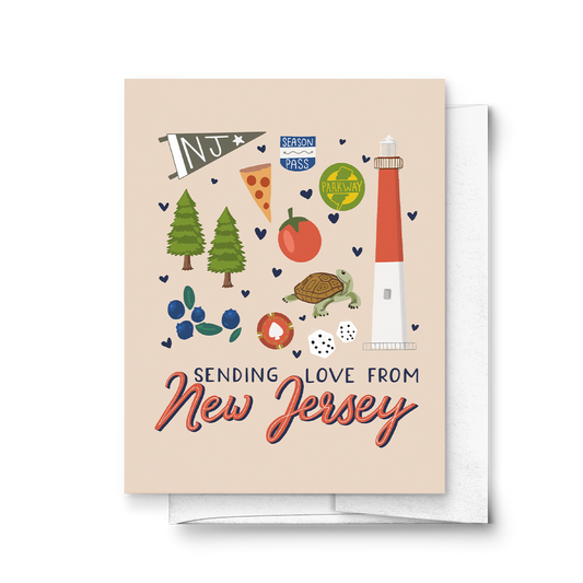 Sending Love From New Jersey, Greeting Card